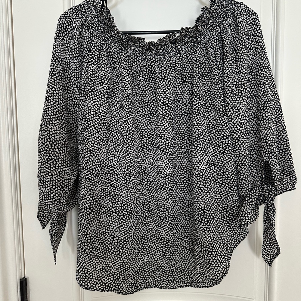 Michael Kors Black and White Polka Dot Women's Top